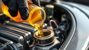 add oil carefully slowly